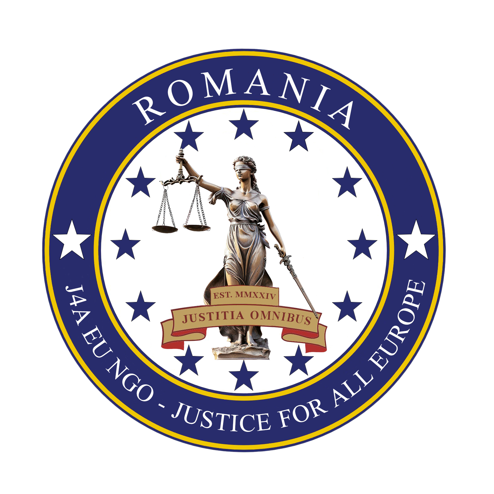Sigla Asociației J4A – Justice For All România